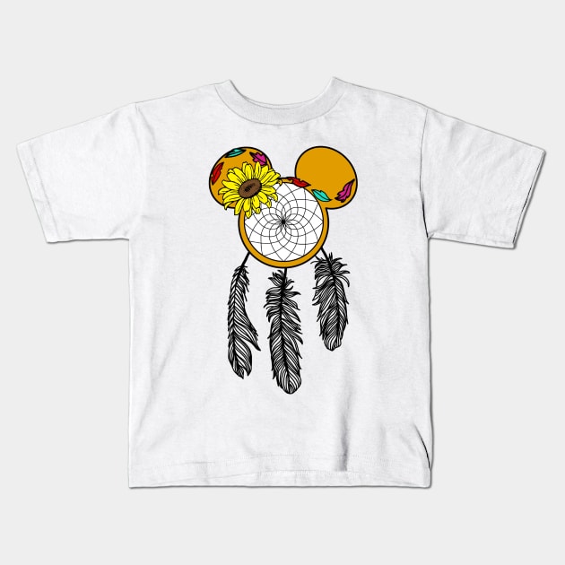 Colors of the Wind Dream Catcher Kids T-Shirt by KimsCustomCrafts